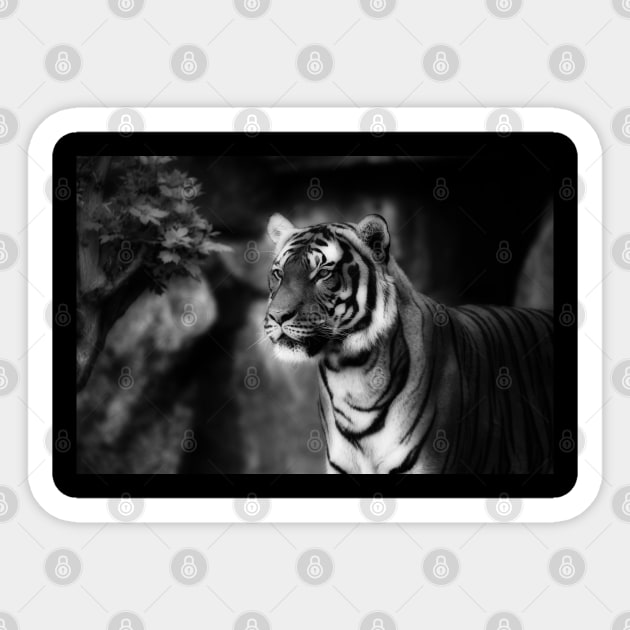 sebirian tiger, tiger black and white Sticker by hottehue